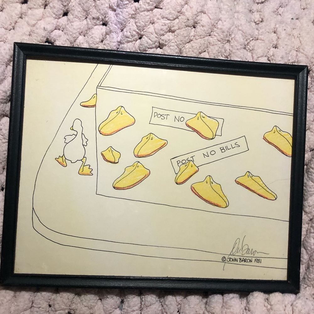 “Post no bills” drawing by John Baron, 1981